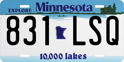 MN license plate 831LSQ