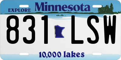 MN license plate 831LSW