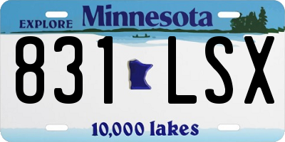 MN license plate 831LSX