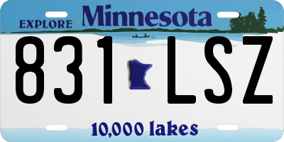 MN license plate 831LSZ