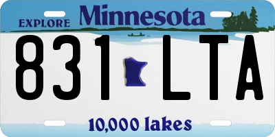MN license plate 831LTA
