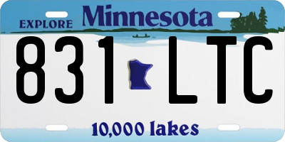 MN license plate 831LTC