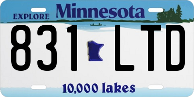 MN license plate 831LTD