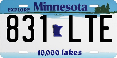 MN license plate 831LTE