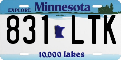 MN license plate 831LTK