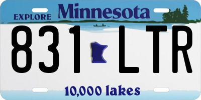 MN license plate 831LTR