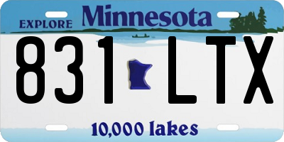 MN license plate 831LTX
