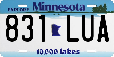 MN license plate 831LUA