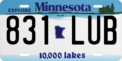 MN license plate 831LUB