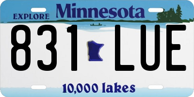 MN license plate 831LUE