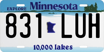 MN license plate 831LUH