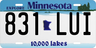 MN license plate 831LUI