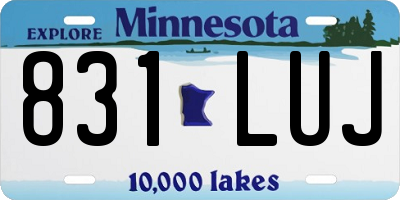 MN license plate 831LUJ