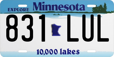 MN license plate 831LUL
