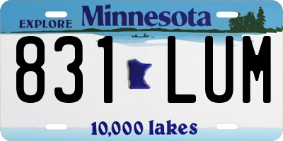 MN license plate 831LUM