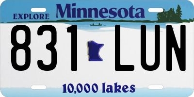 MN license plate 831LUN