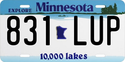 MN license plate 831LUP