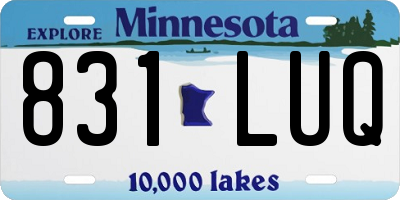 MN license plate 831LUQ