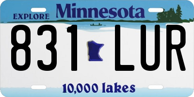 MN license plate 831LUR