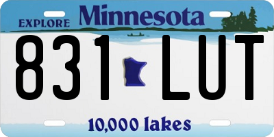 MN license plate 831LUT