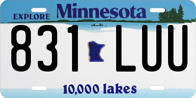 MN license plate 831LUU