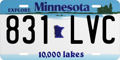 MN license plate 831LVC