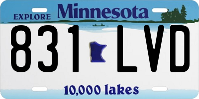 MN license plate 831LVD