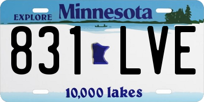 MN license plate 831LVE