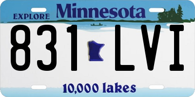 MN license plate 831LVI