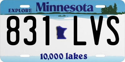 MN license plate 831LVS