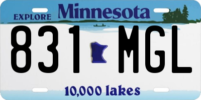 MN license plate 831MGL