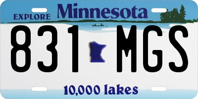 MN license plate 831MGS