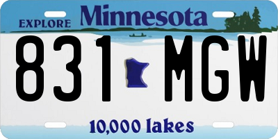 MN license plate 831MGW