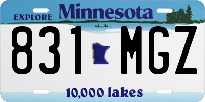 MN license plate 831MGZ