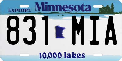 MN license plate 831MIA