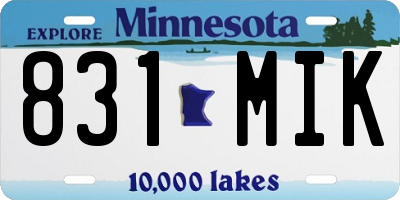 MN license plate 831MIK