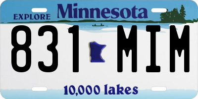 MN license plate 831MIM
