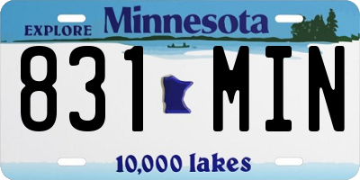 MN license plate 831MIN
