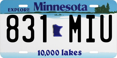 MN license plate 831MIU
