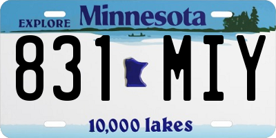 MN license plate 831MIY