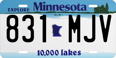 MN license plate 831MJV