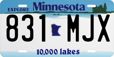 MN license plate 831MJX