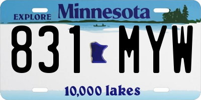 MN license plate 831MYW