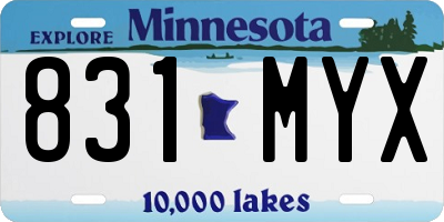 MN license plate 831MYX