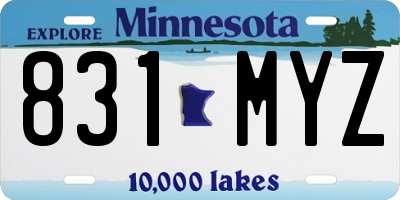 MN license plate 831MYZ