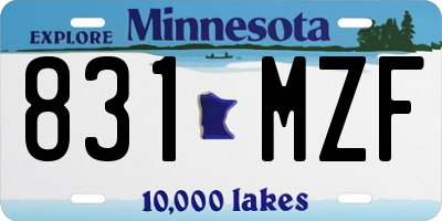 MN license plate 831MZF