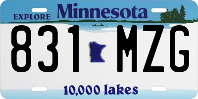 MN license plate 831MZG