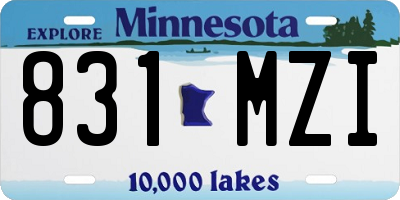 MN license plate 831MZI