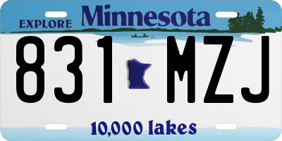 MN license plate 831MZJ