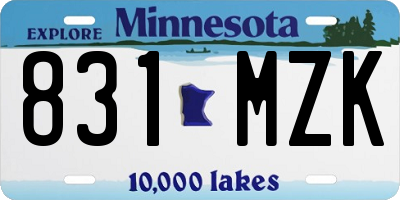 MN license plate 831MZK